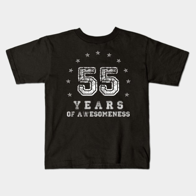 Vintage 55 years of awesomeness Kids T-Shirt by opippi